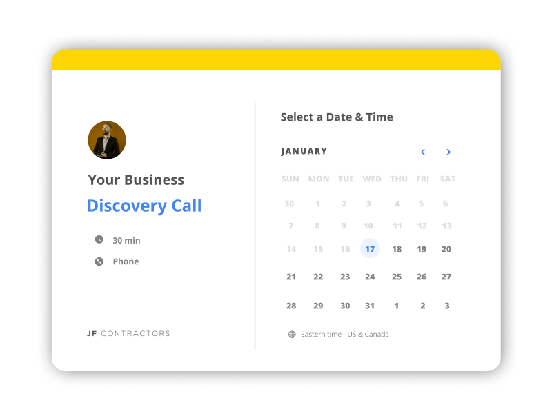 JF Contractor Discovery Call Card